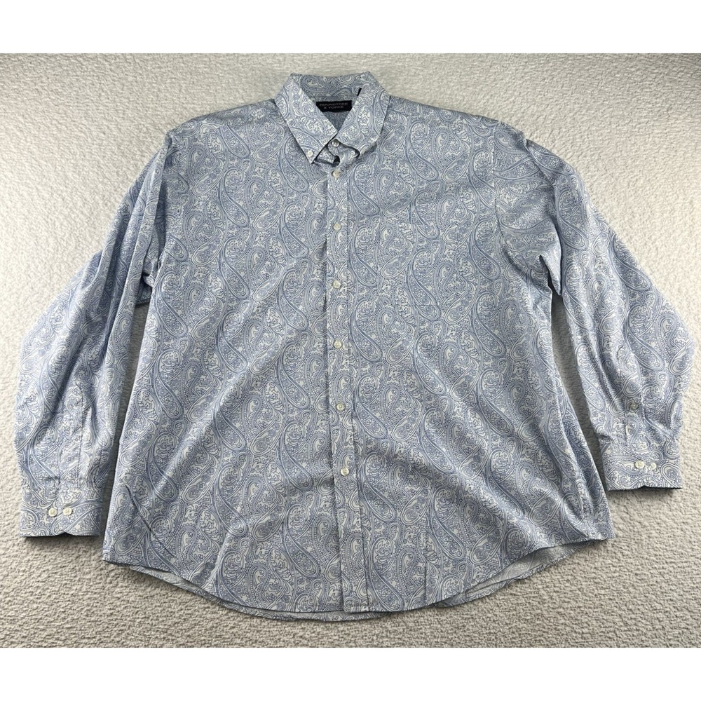 Roundtree‎ & Yorke Mens Paisley Button Up Shirt Size XL Long Sleeve